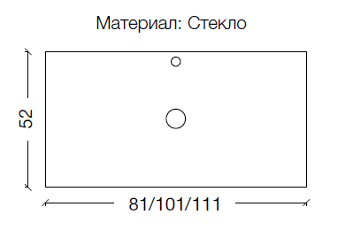 Столешница стекло 110см прямая BLACK