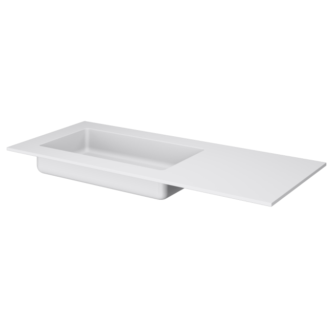 QUATRO 120 раковина-моноблок WHITE 1210*52*12 акрил асимметричная
