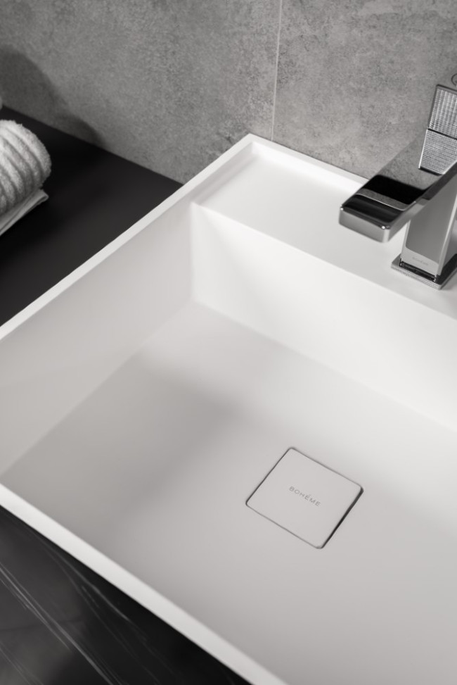 Раковина напольная Cube Corian 480*480*850 Nero Marquina