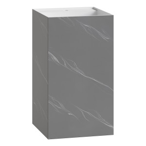 Раковина напольная Cube Corian 480*480*850 Grey base+white veins Раковина напольная Cube Corian 480*480*850 Grey base+white veins