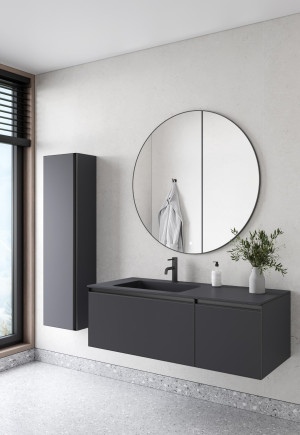 Комплект QUATRO M2-120 тумба+раковина моноблок ANTRACITE