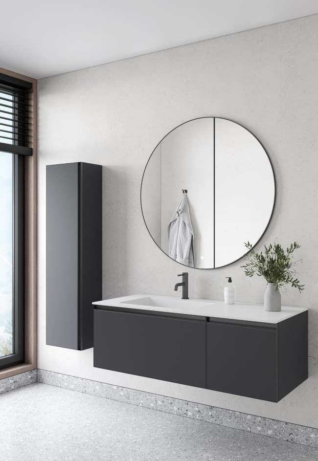 Комплект QUATRO M2-120 тумба+раковина моноблок WHITE