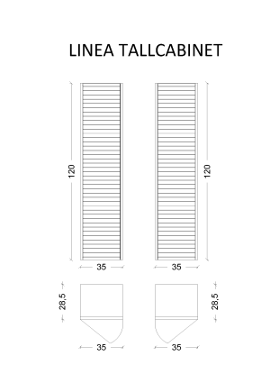 Пенал Linea черный+хром без ножек