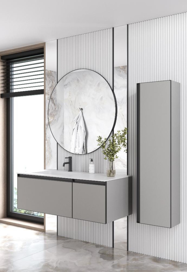 Комплект QUATRO M2-120 тумба LUNA с подсв.+раковина моноблок WHITE