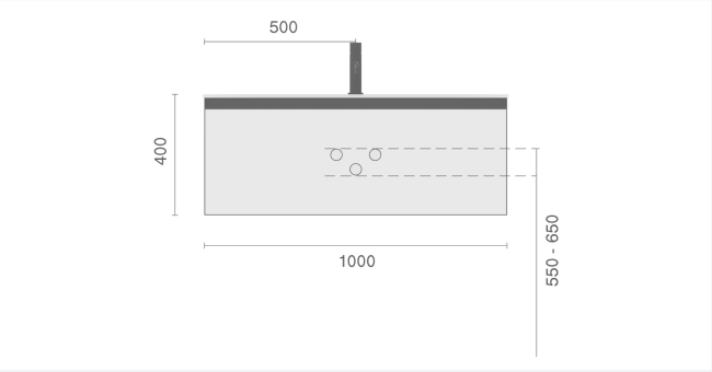 QUATRO 1 100CM тумба LUNA профиль ANTHRACITE