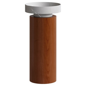 Раковина накладная SOLE Corian 400*130 Amani Grigio + Пьедестал для раковины Corian 300*720 Red Wood Раковина накладная SOLE Corian 400*130 Amani Grigio + Пьедестал для раковины Corian 300*720 Red Wood