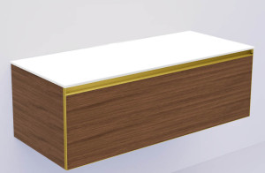 QUATRO 1 120CM тумба BILBAO профиль MATT GOLD + внутр. подсв. QUATRO 1 120CM тумба BILBAO профиль MATT GOLD + внутр. подсв.