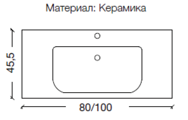 Столешница керамическая моноблок 100*43,5см