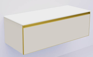 QUATRO 1 120CM тумба CASHMERE профиль MATT GOLD + внутр. подсв. QUATRO 1 120CM тумба CASHMERE профиль MATT GOLD + внутр. подсв.