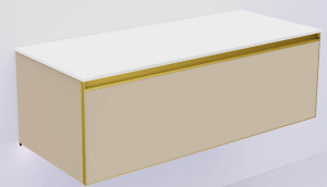 QUATRO 1 120CM тумба DAPHNE профиль MATT GOLD + внутр. подсв. QUATRO 1 120CM тумба DAPHNE профиль MATT GOLD + внутр. подсв.