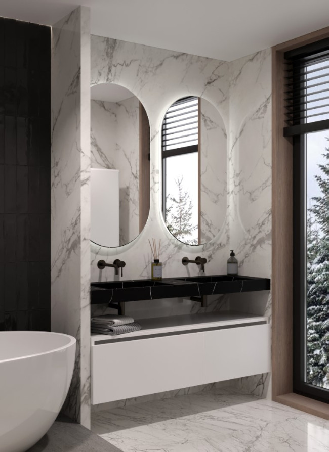 Столешница моноблок FLAT NERO MARQUINA (1410*452*80)