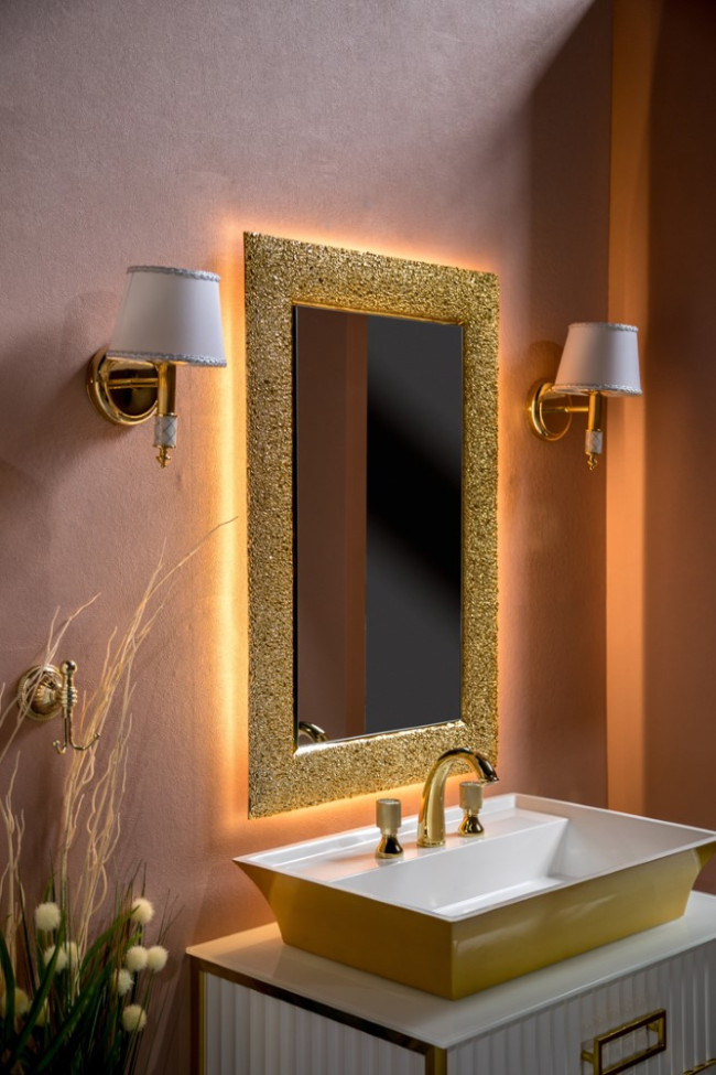 Зеркало AURA 60*90 золото, с подсветкой