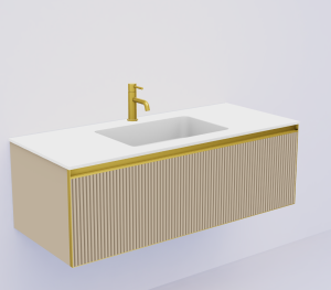 QUATRO 1 120CM тумба рифл DAPHNE профиль MATT GOLD + внутр. подсв. QUATRO 1 120CM тумба рифл DAPHNE профиль MATT GOLD + внутр. подсв.