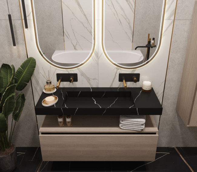 Столешница моноблок FLAT NERO MARQUINA (1210*452*80)