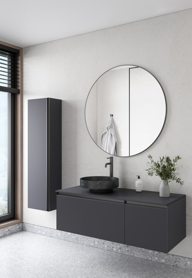 Комплект QUATRO M2-120 тумба+раковина чаша Nero Marquina