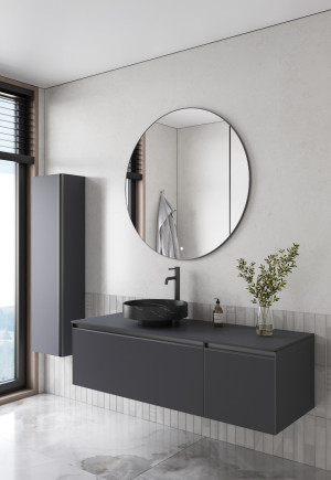 Комплект QUATRO M2-140 тумба+раковина чаша Nero Marquina