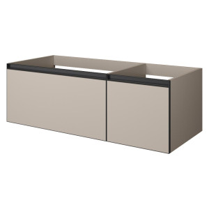 QUATRO 2 120см (80+40) тумба с подсв. внутри DAPHNE профиль ANTHRACITE
