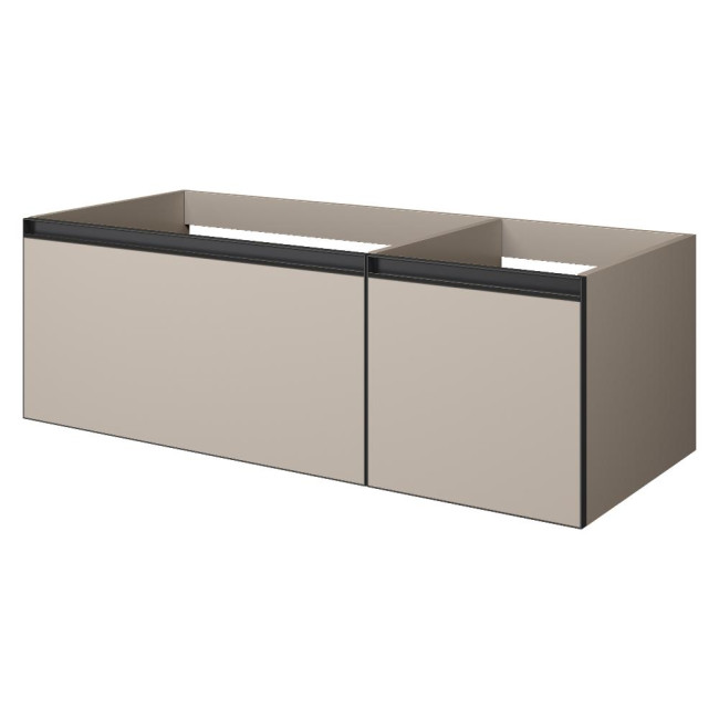 QUATRO 2 120см (80+40) тумба с подсв. внутри DAPHNE профиль ANTHRACITE