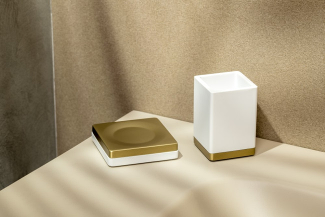 Стакан настольный Qubic Matt Gold