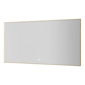 Прямоугольное зеркало , мет. рама, подсв., сенсор, антизапотевание, 140*70 GOLD