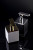 Стакан для ватных дисков квадратный черный-хром