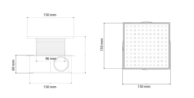 Душевой трап SMART DESIGN 15x15 cm