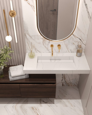 Столешница моноблок FLAT CALACATTA (1010*452*80) Столешница моноблок FLAT CALACATTA (1010*452*80)