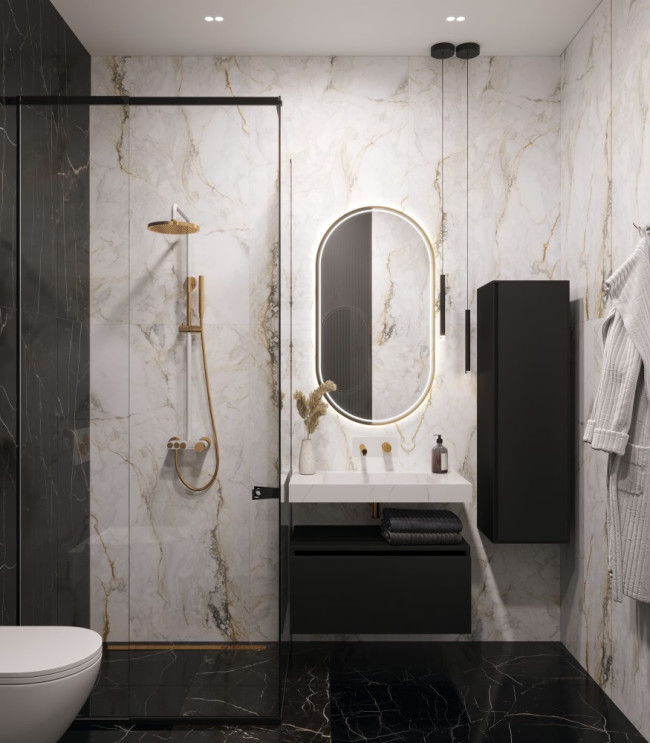 Столешница моноблок FLAT CALACATTA (810*452*80)
