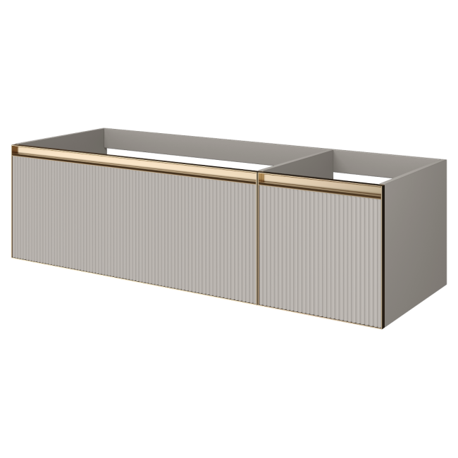 QUATRO 2 140см (100+40) тумба рифл CASHMERE FUGA профиль MATT GOLD