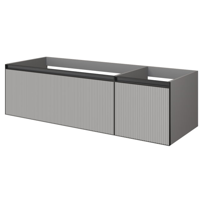 QUATRO 2 140см (100+40) тумба рифл LUNA FUGA профиль ANTHRACITE