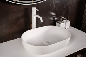Раковина-чаша кориан овальная матовая, Slim 500*350*135
