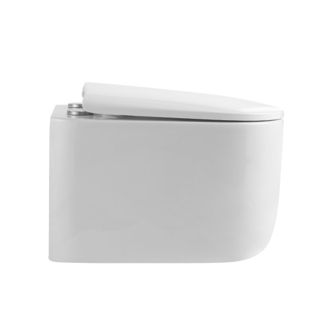 Flow подвесной унитаз глянец белый с крышкой, функция Торнадо