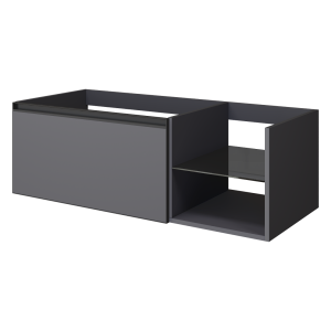 QUATRO 6 120см (80+40) тумба ANTHRACITE профиль ANTHRACITE c подсветкой