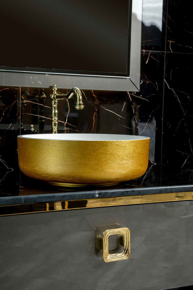 Раковина LV204 Corian золото 41,5*14см