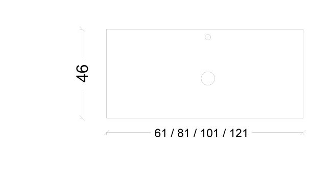 Столешница прямая белая 61*46 VALLESSI