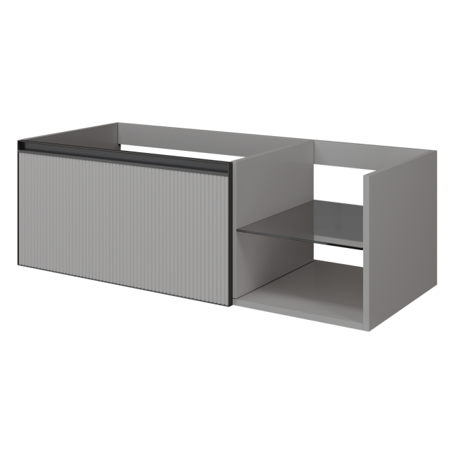 QUATRO 6 120см (80+40) тумба рифл LUNA FUGA профиль ANTHRACITE